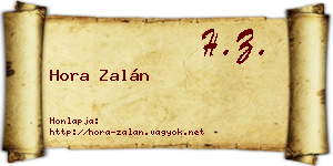 Hora Zalán névjegykártya